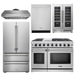 THOR Kitchen Package - 48" Propane Gas Range, Range Hood, Refrigerator, Dishwasher, Wine Cooler, AP-LRG4807ULP-4