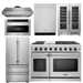 THOR Kitchen Package - 48" Propane Gas Range, Range Hood, Refrigerator, Dishwasher, Wine Cooler, Microwave, AP-LRG4807ULP-8