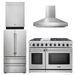 THOR Kitchen Package - 48" Propane Gas Range, Range Hood, Dishwasher, Refrigerator, AP-LRG4807ULP-W-2