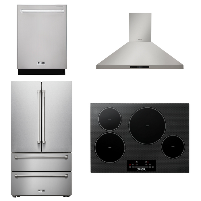 Thor Kitchen Package - 30" Induction Cooktop, Range Hood, Refrigerator, Dishwasher, AP-TIH30-3