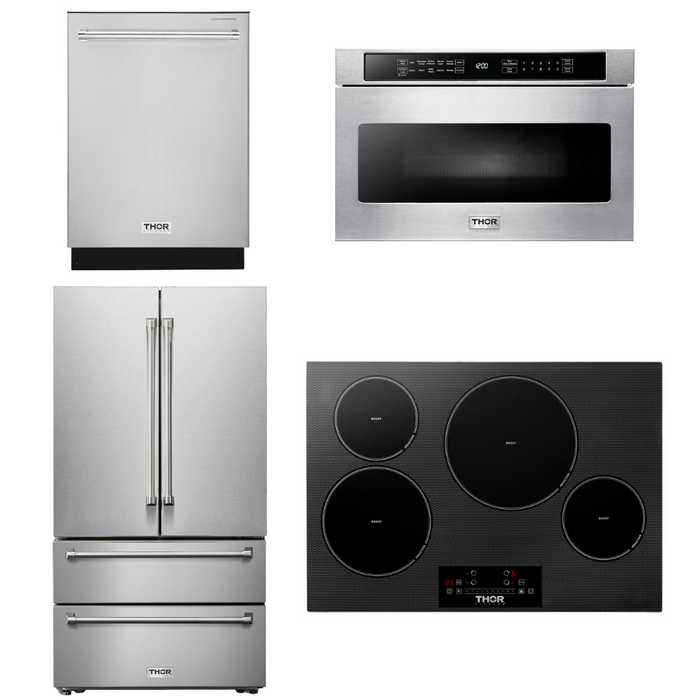 Thor Kitchen Package - 30" Induction Cooktop, Microwave, Refrigerator, Dishwasher, AP-TIH30-6