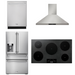 THOR Kitchen Package - 36" Induction Cooktop, Range Hood, Refrigerator with Water and Ice Dispenser, Dishwasher, AP-TIH36-10