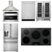 THOR Kitchen Package - 36" Induction Cooktop, Range Hood, Microwave, Refrigerator with Water and Ice Dispenser, Dishwasher, Wine Cooler, AP-TIH36-14