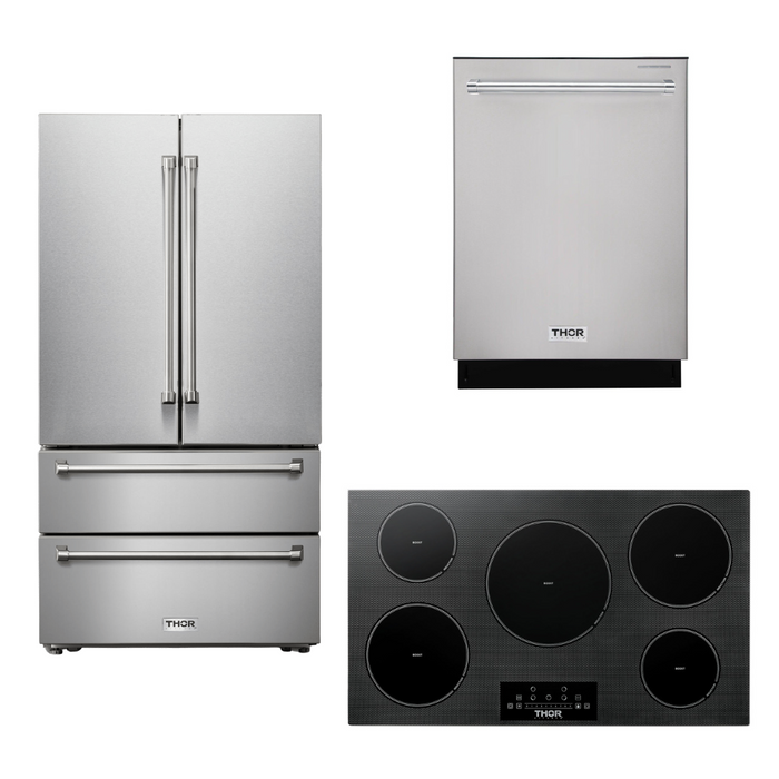THOR Kitchen Package - 36" Induction Cooktop, Refrigerator, Dishwasher, AP-TIH36-2