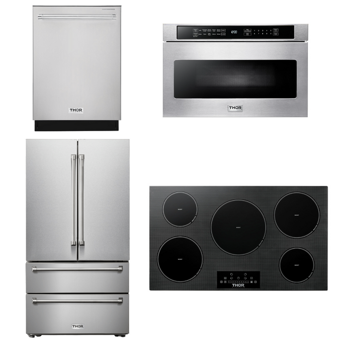 THOR Kitchen Package - 36" Induction Cooktop, Microwave, Refrigerator, Dishwasher, AP-TIH36-6
