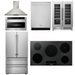 THOR Kitchen Package - 36" Induction Cooktop, Range Hood, Microwave, Refrigerator, Dishwasher, Wine Cooler, AP-TIH36-8