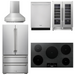 THOR Kitchen Package - 36" Induction Cooktop, Range Hood, Refrigerator, Dishwasher, Wine Cooler, AP-TIH36-W-3