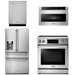 THOR Kitchen Package - 30" Electric Range, Microwave, Refrigerator with Water and Ice Dispenser, Dishwasher, AP-TRE3001-12
