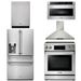 THOR Kitchen Package - 30" Electric Range, Range Hood, Microwave, Refrigerator with Water and Ice Dispenser, Dishwasher, AP-TRE3001-13