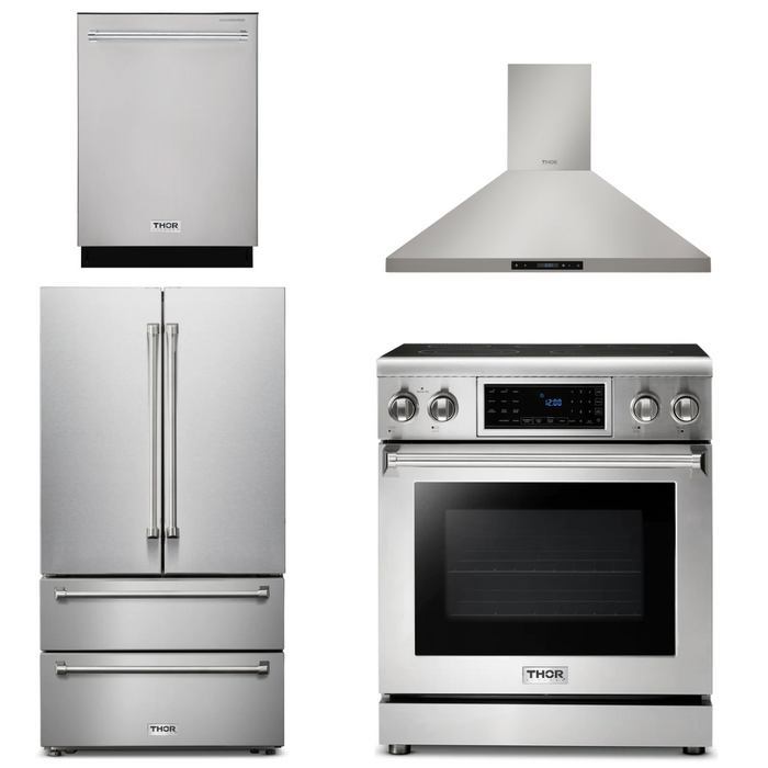 Thor Kitchen Package - 30" Electric Range, Range Hood, Refrigerator, Dishwasher, AP-TRE3001-3