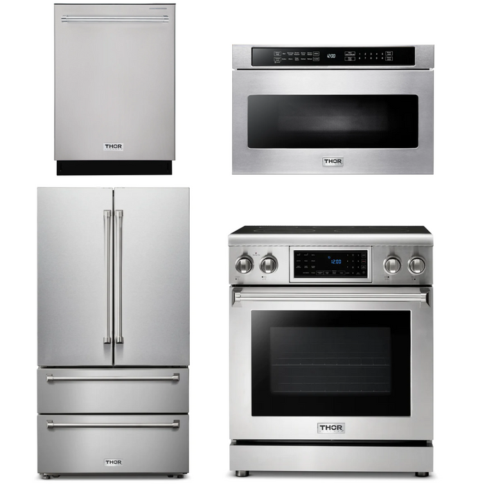 Thor Kitchen Package - 30" Electric Range, Microwave, Refrigerator, Dishwasher, AP-TRE3001-6