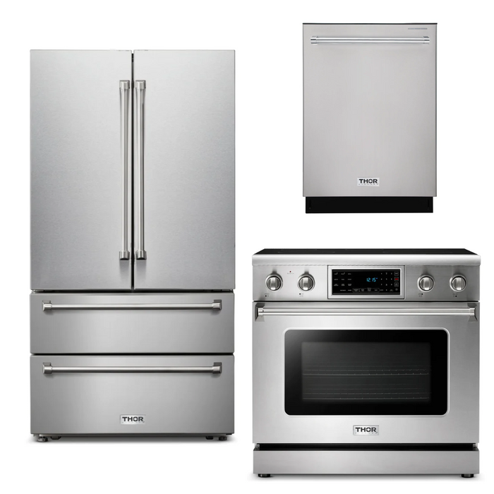 Thor Kitchen Package - 36" Electric  Range, Refrigerator, Dishwasher, AP-TRE3601-2