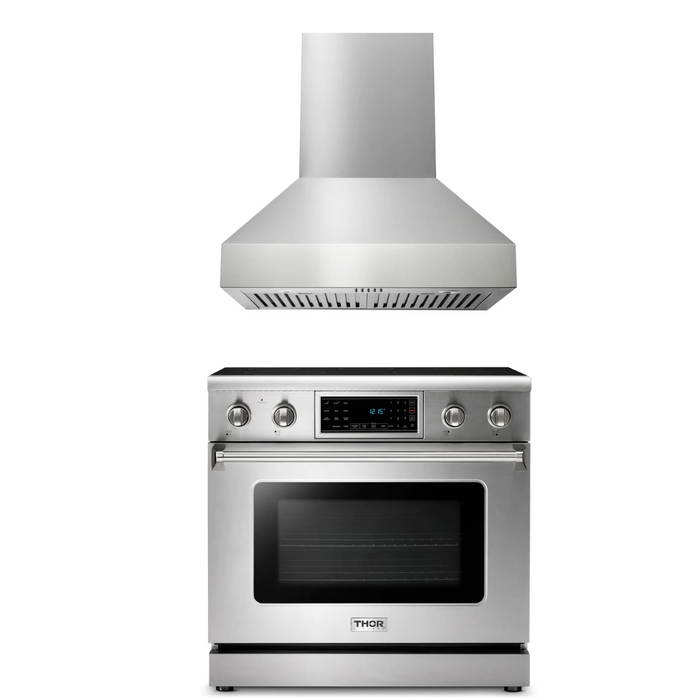 Thor Kitchen Package - 36" Electric Range, Range Hood, AP-TRE3601-W