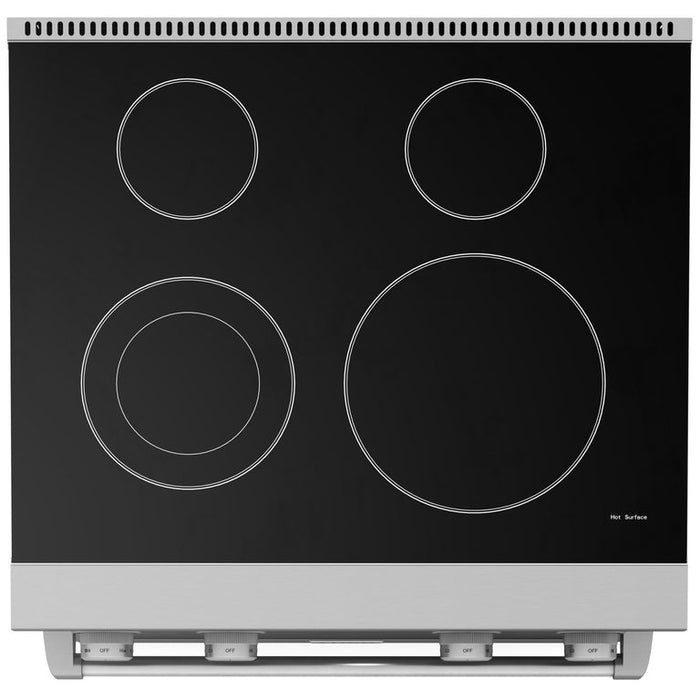 Thor Kitchen Package - 30" Electric Range, Range Hood, Microwave, Refrigerator with Water and Ice Dispenser, Dishwasher, Wine Cooler, AP-ARE30-W-10