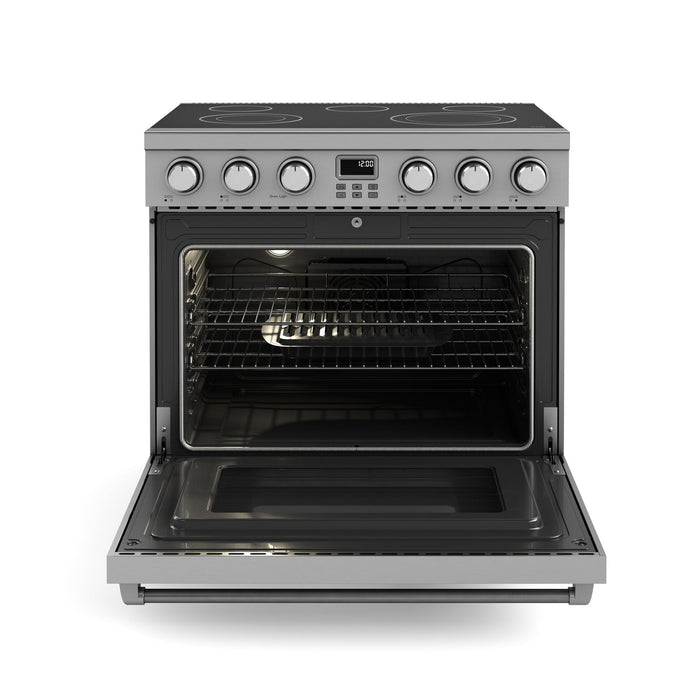 THOR Kitchen Package - 36" Electric Range, Range Hood, Refrigerator with Water and Ice Dispenser, Dishwasher,AP-ARE36-10