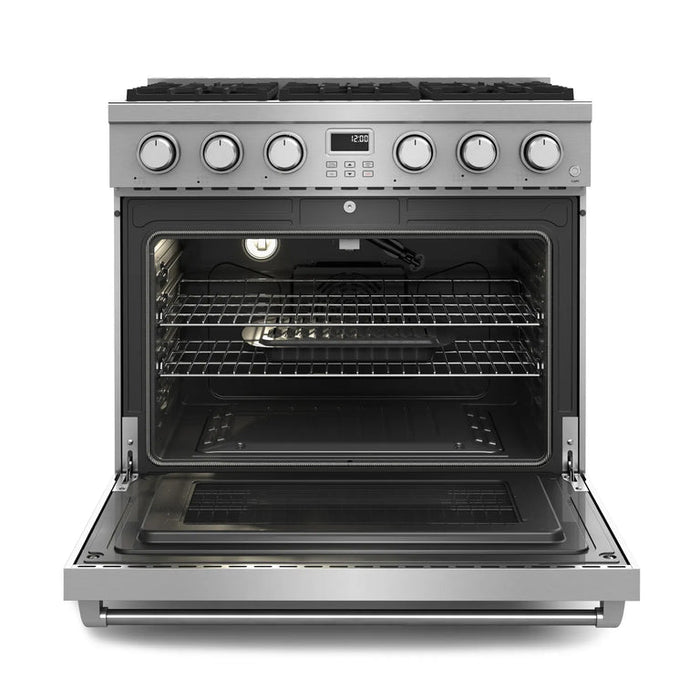 THOR Contemporary Package - 36" Gas Range, Refrigerator, Dishwasher, Microwave and Wine Cooler, THOR-AP-ARG36LP-B126