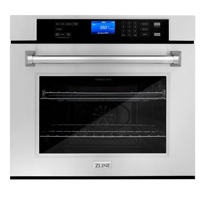 ZLINE 30 in. Self-Cleaning Wall Oven and 30 in. Rangetop Appliance Package, 2KP-RT30-AWS30