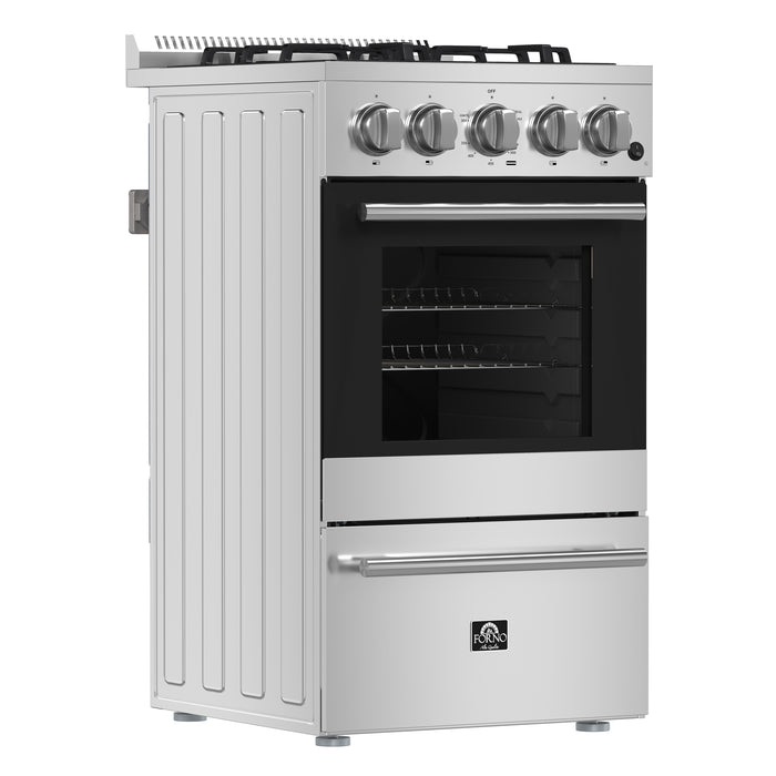 Forno Lamazze 20-Inch Freestanding Gas Range, Compact Design, Energy Efficient