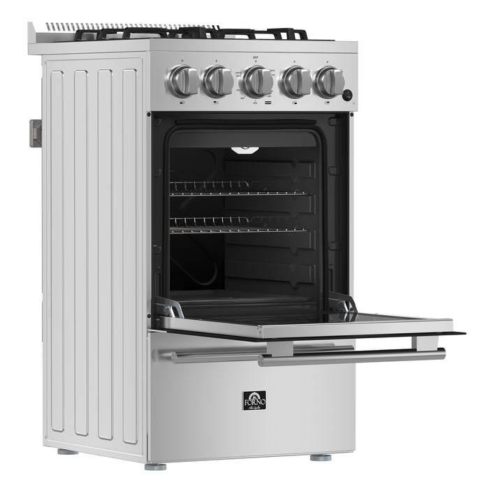 Forno Lamazze 20-Inch Freestanding Gas Range, Compact Design, Energy Efficient