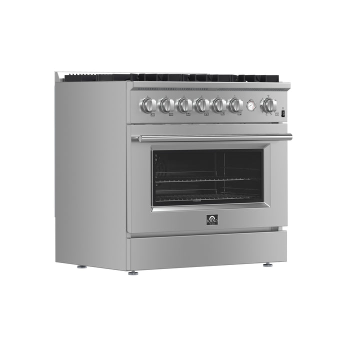 Marco 36-Inch Gas Range Stainless Steel, 6 Burners 67,000 BTU, 5.36 cu.ft. Convection Oven