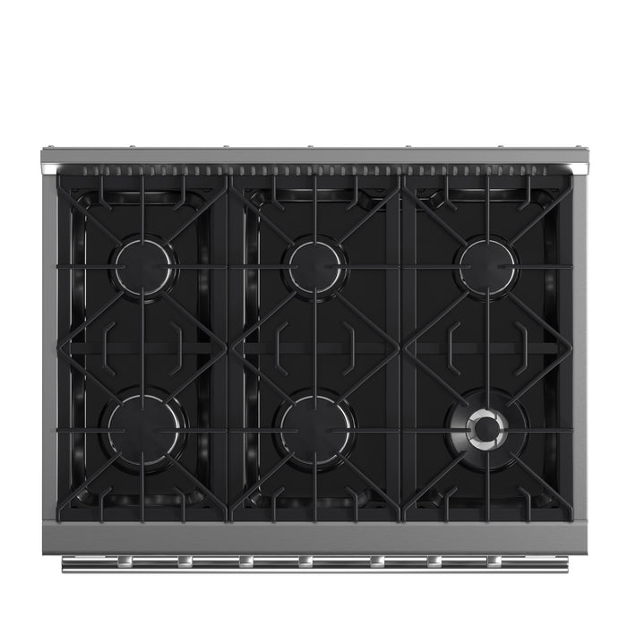 Forno Galiano 36-Inch Freestanding Gas Range, Stainless Steel, 6 Burners, Energy Efficient