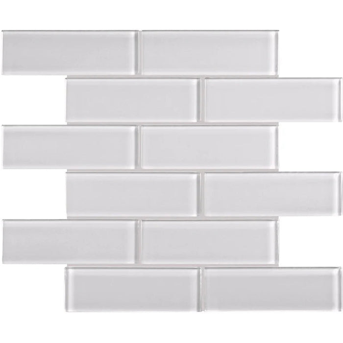 Skylight 2"x6" Brick on 11.75"x11.75" Mesh Glass Mosaic Tile Element Series - Aquatica Collection