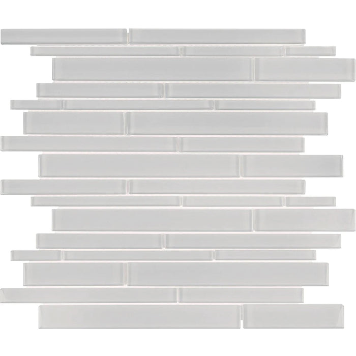 Cloud Random Linear on 11.75"x11.75" Mesh Glass Mosaic Tile Element Series - Aquatica Collection