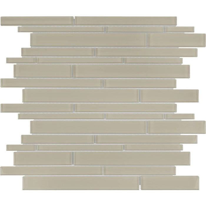 Earth Random Linear on 11.75"x11.75" Mesh Glass Mosaic Tile Element Series - Aquatica Collection