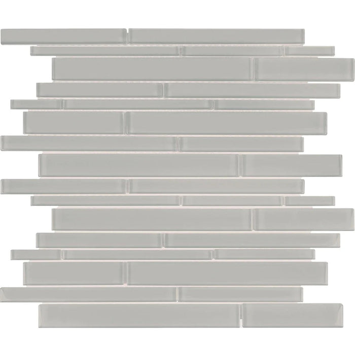 Shadow Random Linear on 11.75"x11.75" Mesh Glass Mosaic Tile Element Series - Aquatica Collection