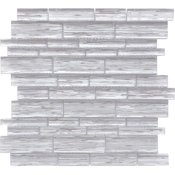 Coral Cay Multi Linear Mosaic on 12"x12 Mesh Glass Mosaic Tile Altona Series - Aquatica Collection