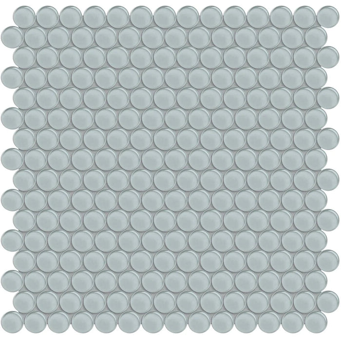 Penny Round Cloud on 11.5"x11.75" Mesh Glass Mosaic Tile Element Series - Aquatica Collection