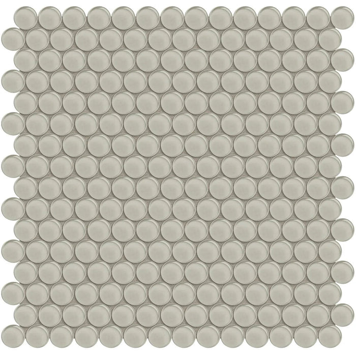 Penny Round Earth on 11.5"x11.75" Mesh Glass Mosaic Tile Element Series - Aquatica Collection