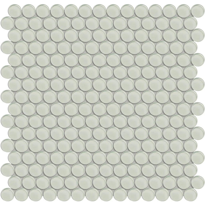 Penny Round Sand on 11.5"x11.75" Mesh Glass Mosaic Tile Element Series - Aquatica Collection