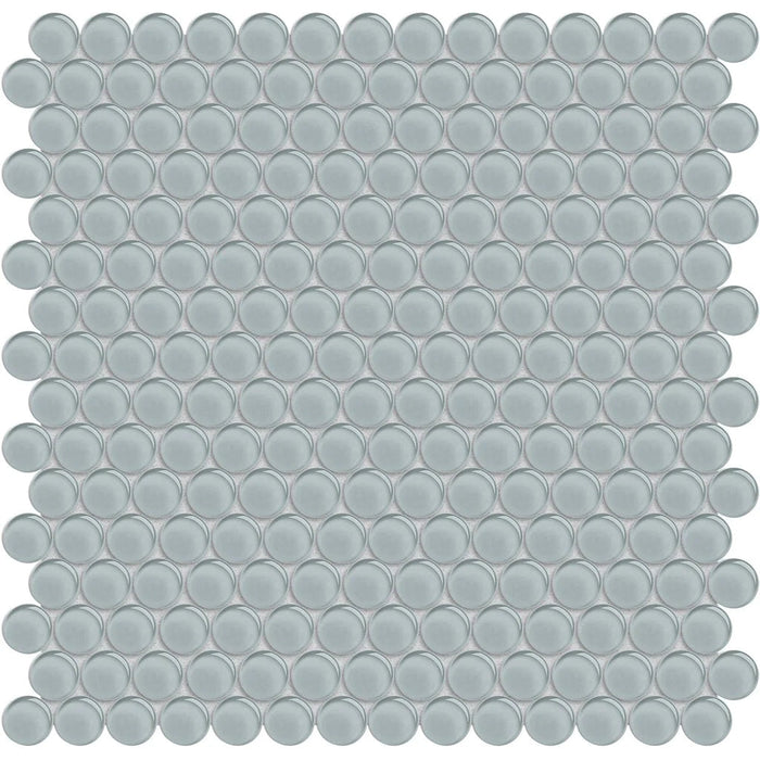 Penny Round Shadow on 11.5"x11.75" Mesh Glass Mosaic Tile Element Series - Aquatica Collection