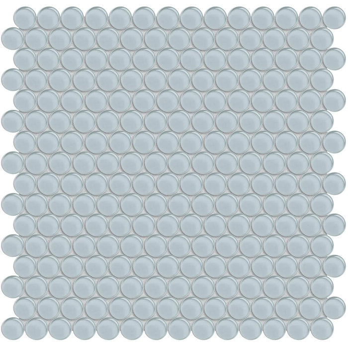 Penny Round Skylight on 11.5"x11.75" Mesh Glass Mosaic Tile Element Series - Aquatica Collection