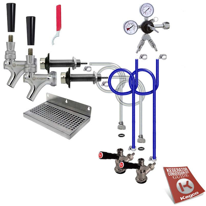 Deluxe Dual Tap Door Mount Kegerator Conversion Kit without Tank