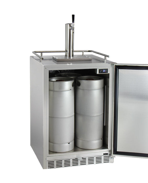 Full Size Digital Outdoor Undercounter Left Hinge Kegerator with X-CLUSIVE Premium Direct Draw Kit