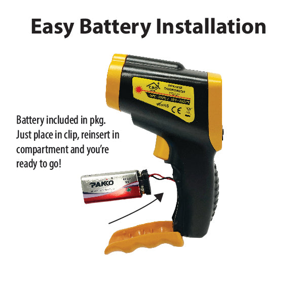 Infrared Thermometer Gun for Pizza Oven, Grill, Meat, Griddle, HVAC, Engine | -58°F to 1022°F Range