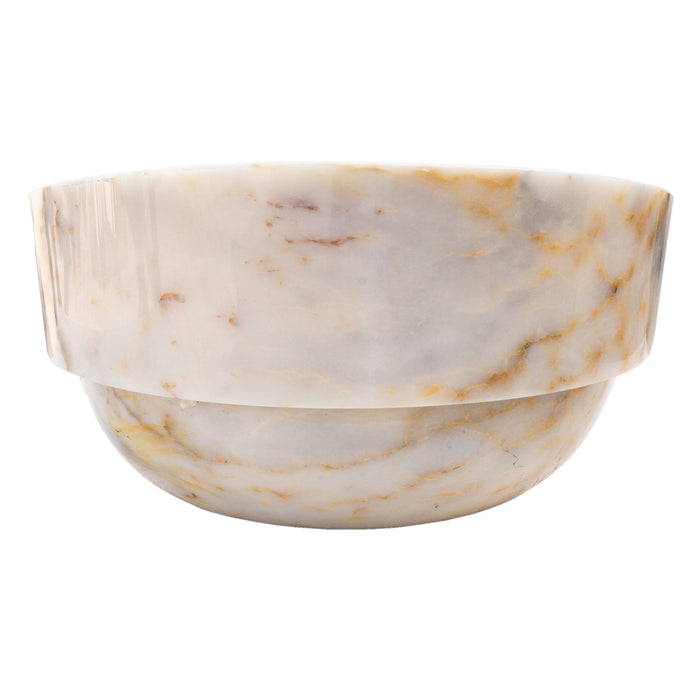 Bianco Giallo Marble Hair Salon Above Vanity Vessel Sink Bowl Polished (D)16" (H)9"
