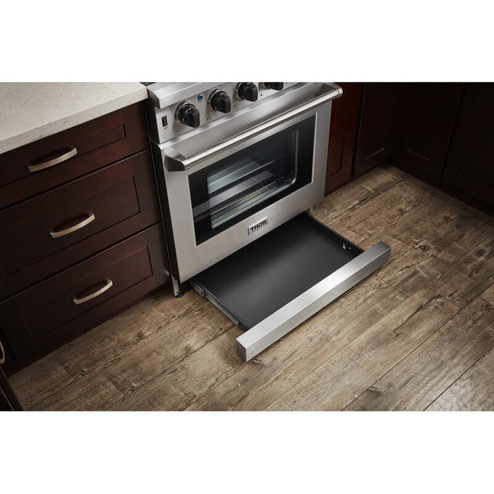 THOR Kitchen Package - 30" Gas Range, Range Hood, Microwave, Refrigerator with Water and Ice Dispenser, Dishwasher, AP-LRG3001U-13