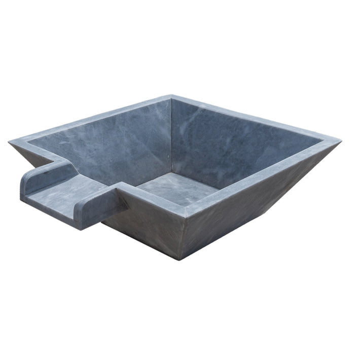 Bluestone Marble Natural Stone Pool Square Cascade Water Bowl - Belair Collection