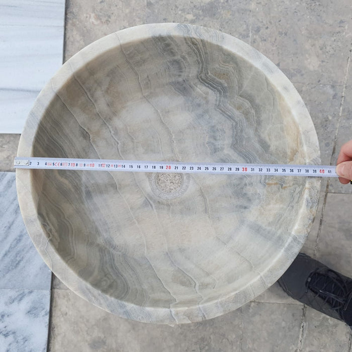 Natural Stone Bubble Gray Translucent Onyx Above Vanity Bathroom Sink