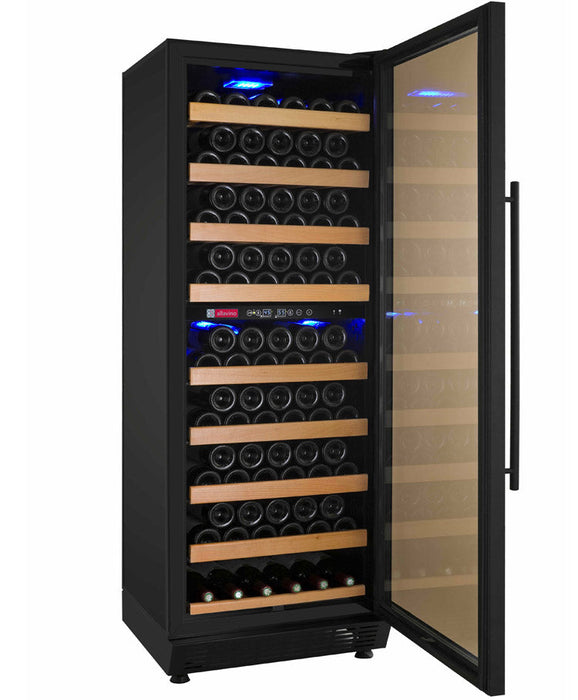 24" Wide Vite II Tru-Vino 99 Bottle Dual Zone Black Right Hinge Wine Refrigerator