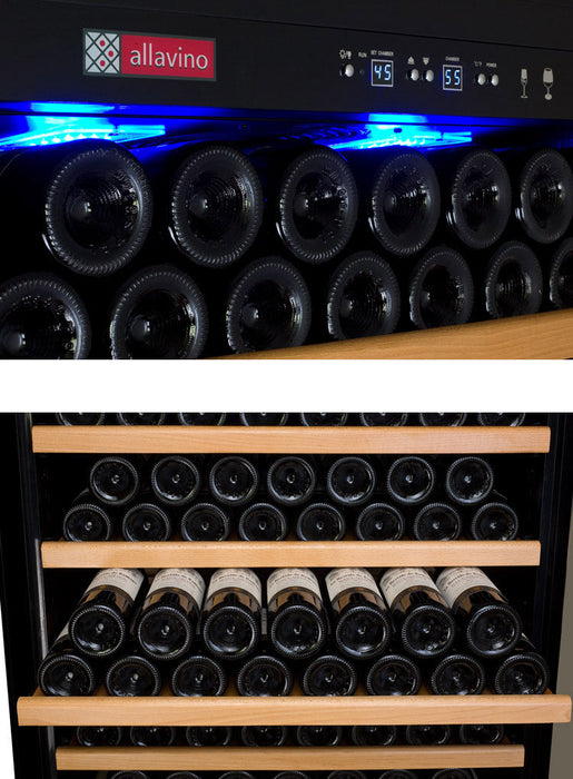 63" Wide Vite II Tru-Vino 554 Bottle Dual Zone Stainless Steel Side-by-Side Wine Refrigerator