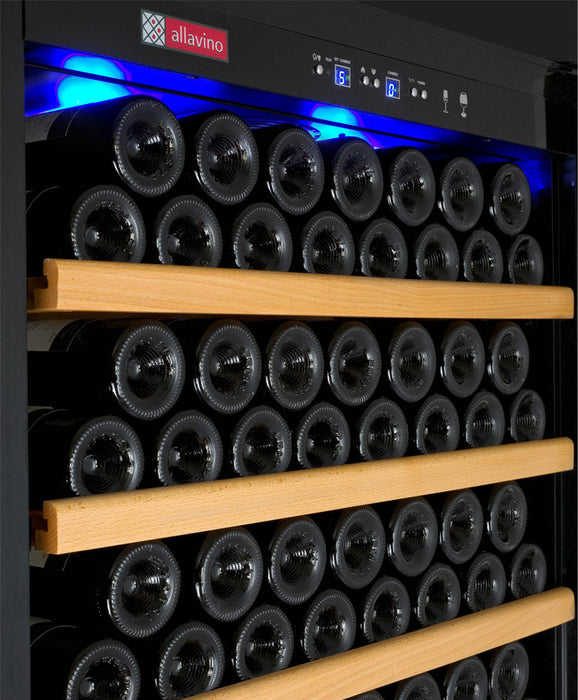 63" Wide Vite II Tru-Vino 554 Bottle Dual Zone Stainless Steel Side-by-Side Wine Refrigerator