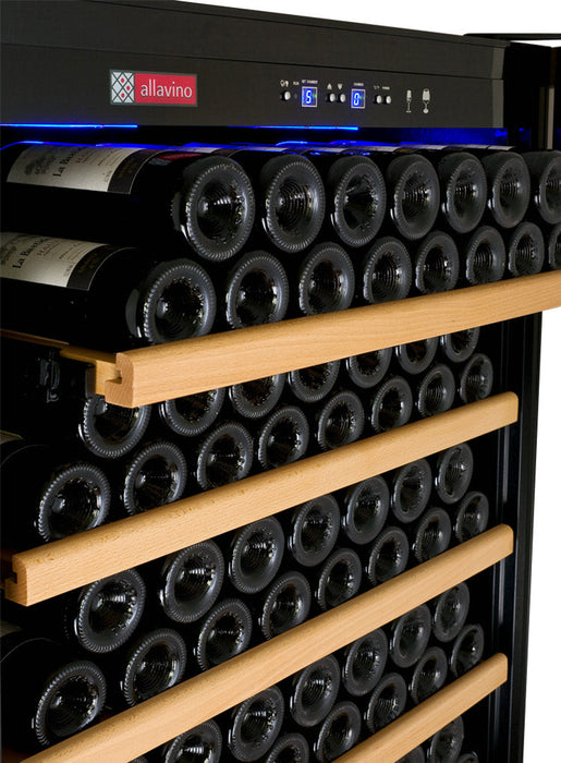 63" Wide Vite II Tru-Vino 554 Bottle Dual Zone Stainless Steel Side-by-Side Wine Refrigerator