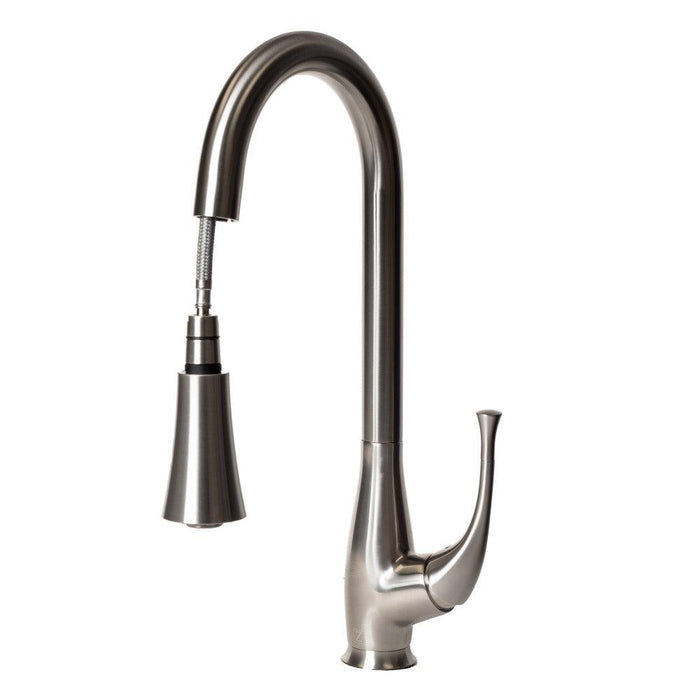 ZLINE Castor Pull Down Single Handle Kitchen Faucet in Brushed Nickel (CAS-KF-BN)