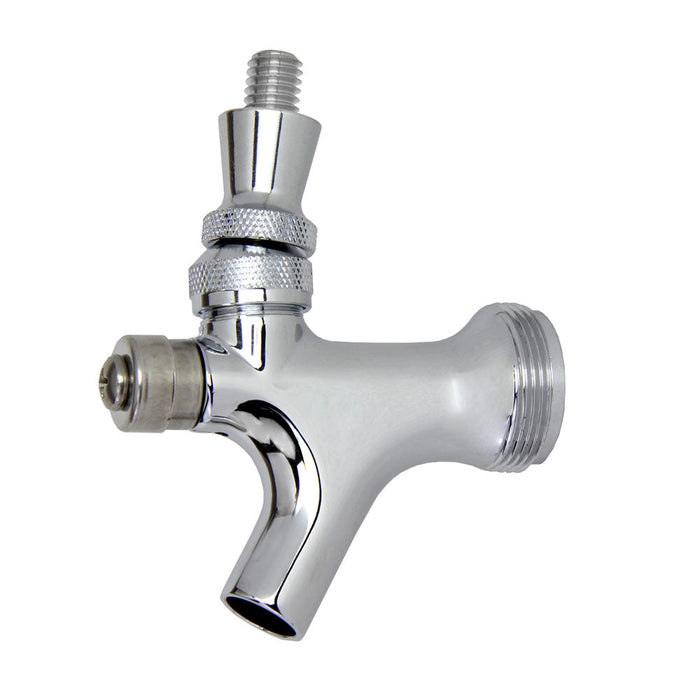 Self-Closing Chrome Beer Faucet with Stainless Steel Lever