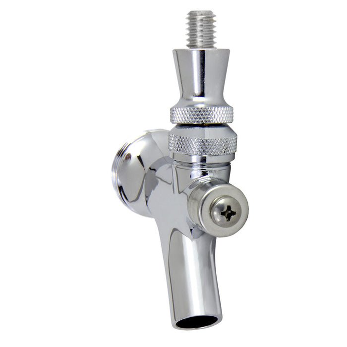 Self-Closing Chrome Beer Faucet with Stainless Steel Lever