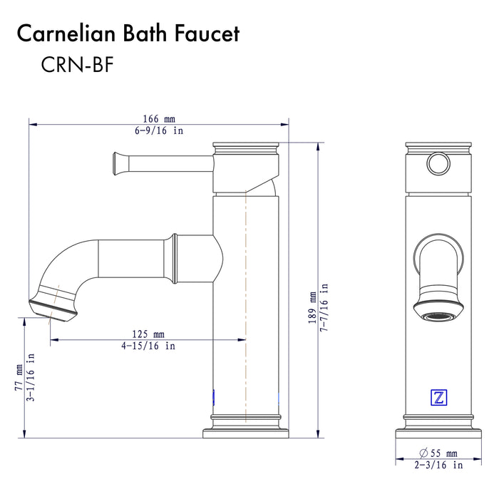 ZLINE Carnelian Single Handle Bath Faucet in Polished Gold (CRN-BF-PG)